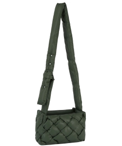 Fashion Faux Leather Quilted Messenger Bag JYE-0451 OLIVE